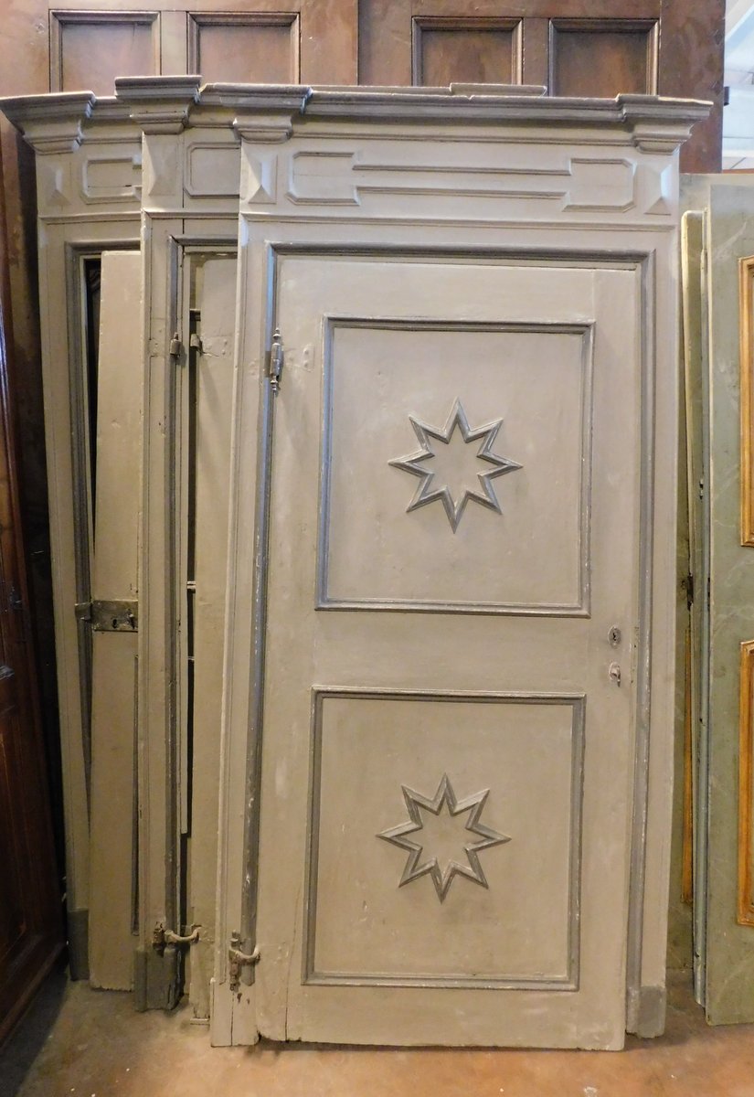 pts656  n. 3 porte con telaio, mis. max cm 120 x h 259, apertura 93 x 205